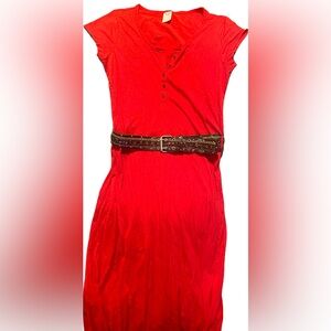 Comfy cute casual Red dress sz M 8 10 Faded Glory brand